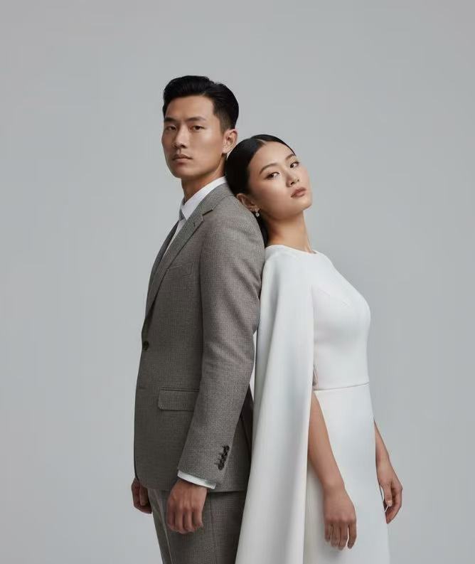 日落海边婚纱照