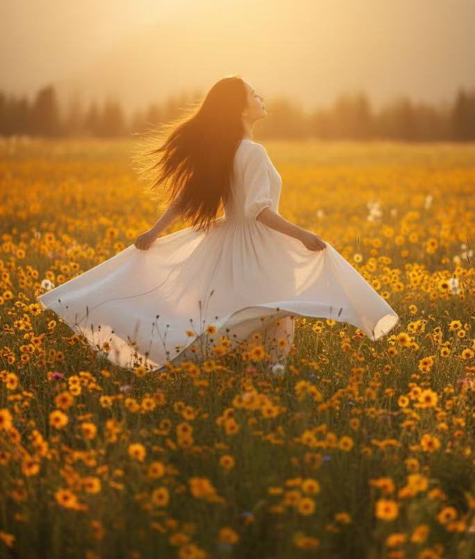 夕阳花海-金色浪漫